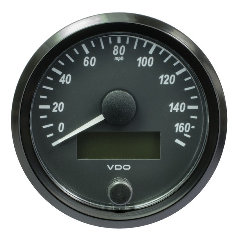 VDO SingleViu Speedometer 160 Mph Black 80mm gauge